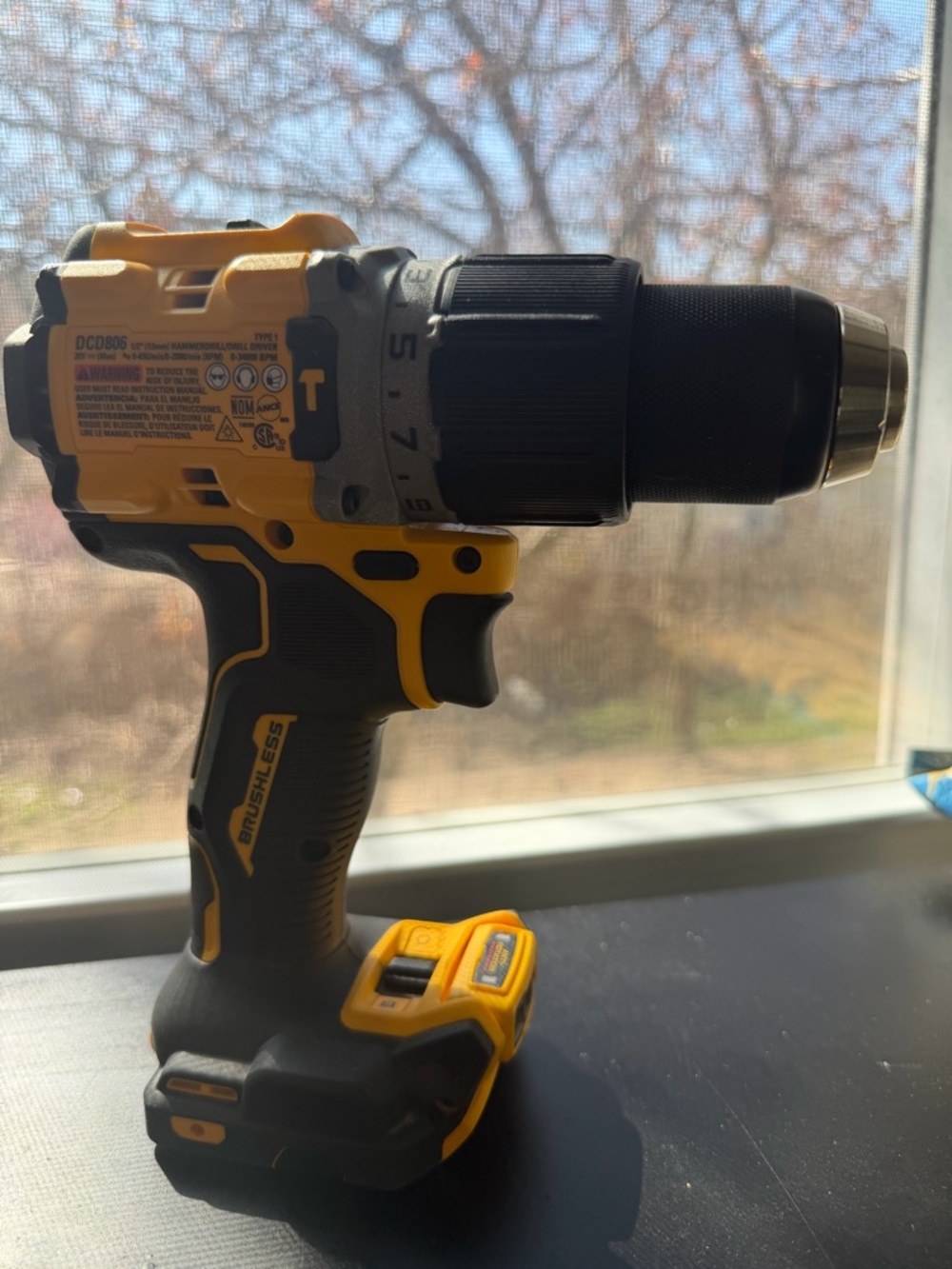DEWALT Yellow and Black Brushless Cordless Drill-Compact Power NO BOX-tool only